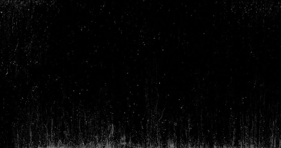 Rain effect rolling on glass window, rain water thick and flowing fast, effect on black background