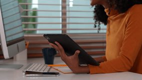 Double exposure of businesswoman using tablet and stock market charts. Financial concept. - Powered by Shutterstock - Get 15% off with code: PIKWIZARD15
