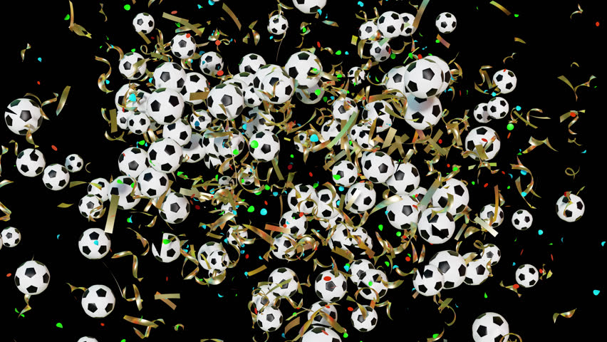 Football Confetti Explosion is alpha motion footage for sports cups and cinematic in football scene. Also good background for scene and titles, logos. 