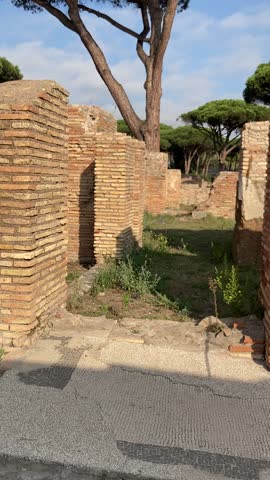 Archaeological Park of Ostia Antica, Rome, Italy, ancient ruins, preserved mosaics, historical artifacts