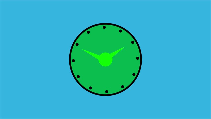 Clock animation with a beautiful background ,inside color is green