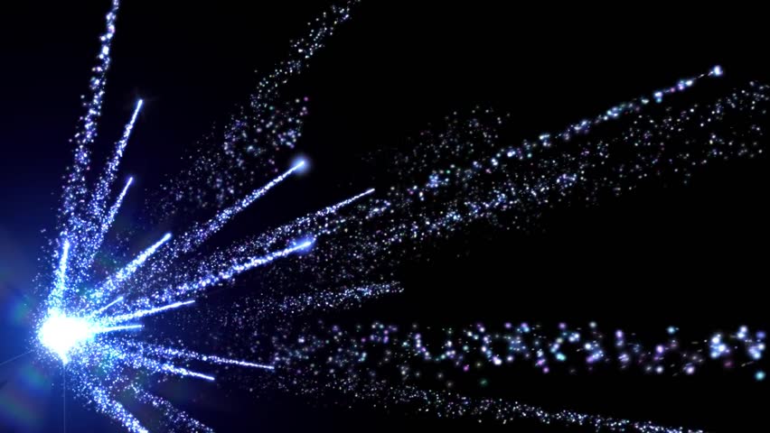 Abstract Sparkling Blue Fireworks Wedding Space Motion Background