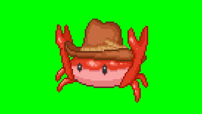 Cowboy crab, pixel art meme