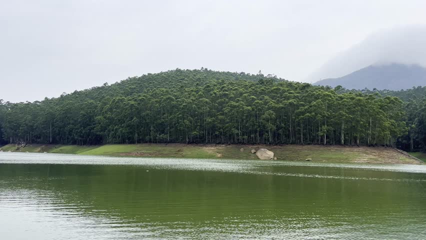Lake with water under the mountains in India - 4k video - Landscape