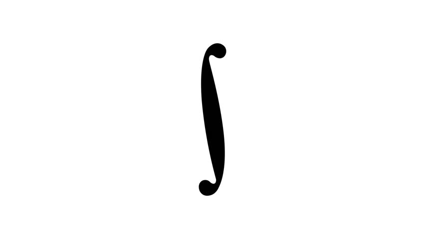 Animation set, integral symbol. Animations: transparency, zooms, transition top to down, transition left to right, slide up to down, slide left to right