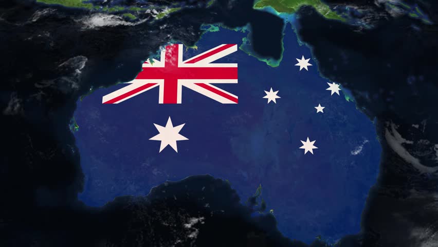 Australia Country Zoom with Flag Reveal