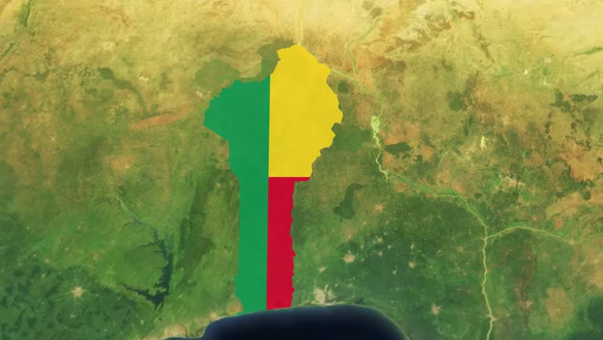 Benin Country Zoom with Flag Reveal