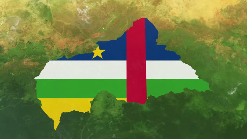 Central African Republic Country Zoom with Flag Reveal
