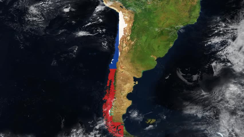 Chile Country Zoom with Flag Reveal