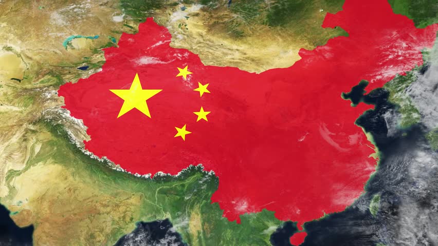 China Country Zoom with Flag Reveal