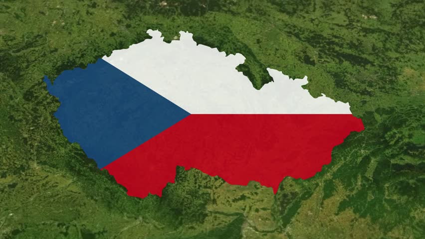 Czechia Country Zoom with Flag Reveal