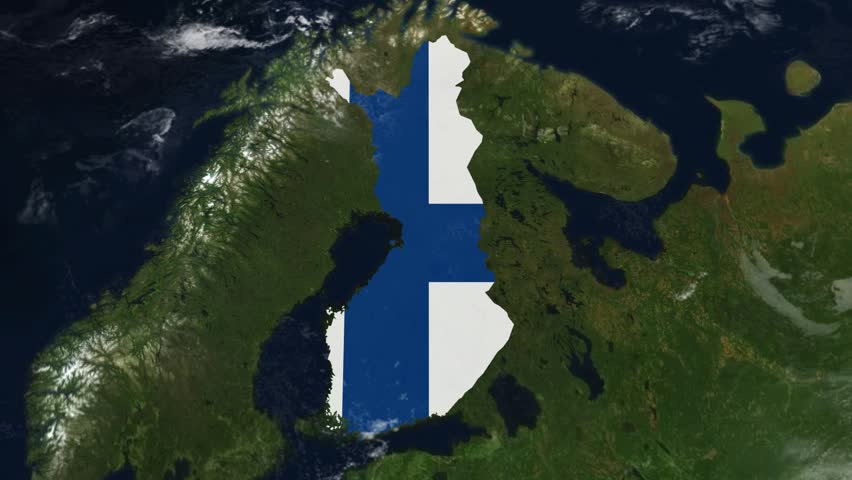 Finland Country Zoom with Flag Reveal