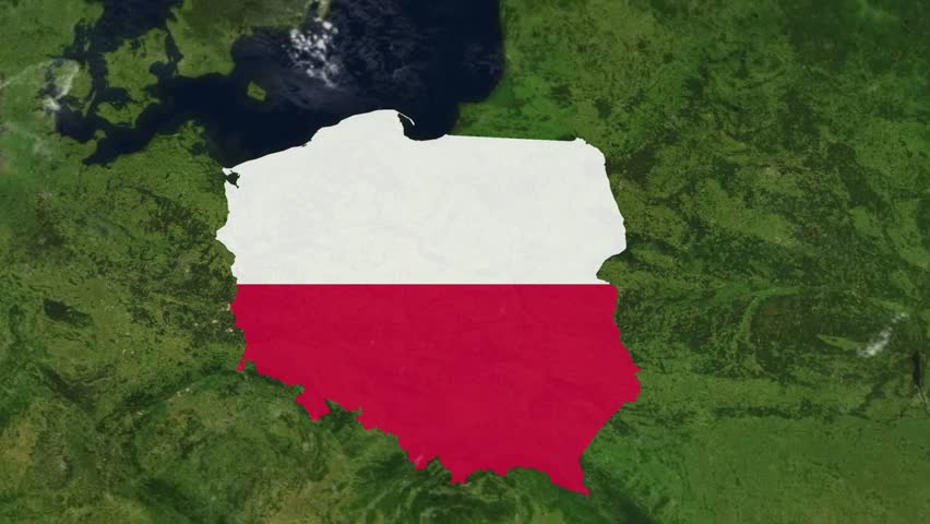 Poland Country Zoom with Flag Reveal