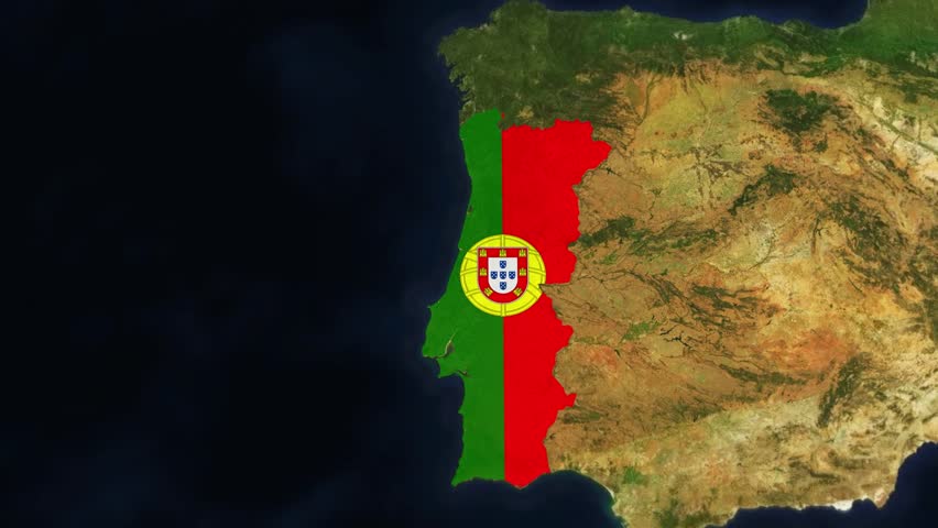 Portugal Country Zoom with Flag Reveal