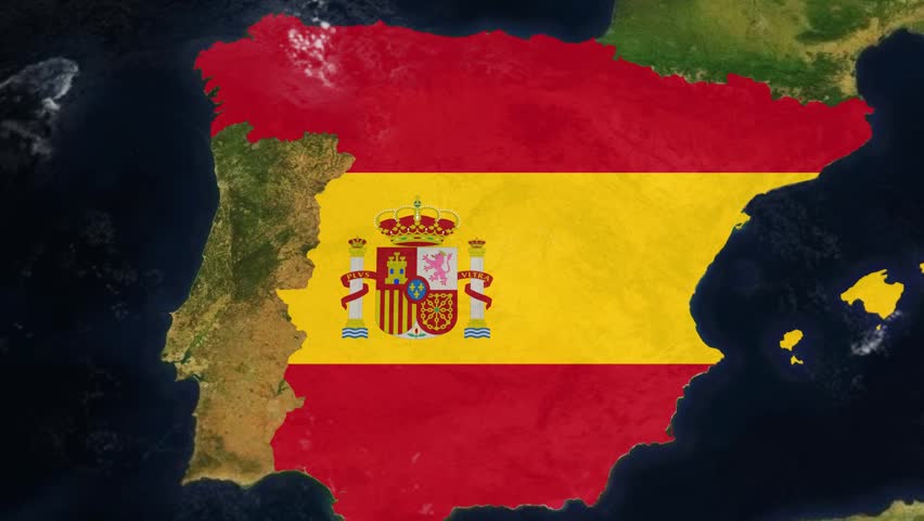 Spain Country Zoom with Flag Reveal