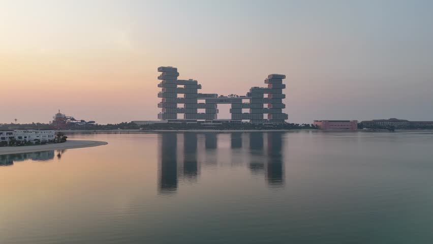 Drone shot showing Atlantis royal Dubai, UAE