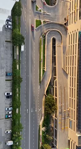 A view of car going through a road