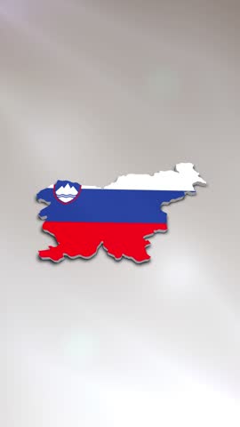 Mobile Vertical Resolution 2160x3840 Pixels, Slovenia Flag on its Country Map, 
3D Map Flag Opener, Suitable for Politics, Elections, Travel, News and Sports Events and Presentations