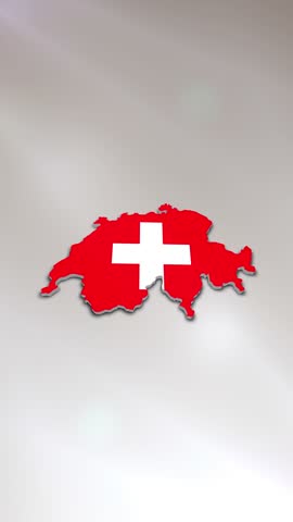 Mobile Vertical Resolution 2160x3840 Pixels, Switzerland Flag on its Country Map, 
3D Map Flag Opener, Suitable for Politics, Elections, Travel, News and Sports Events and Presentations