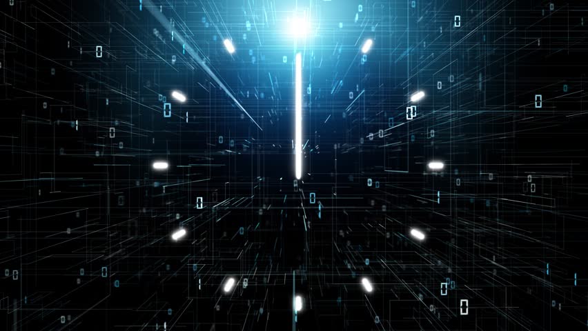 Endless loop digital tech network data time clock animation. - Powered by Shutterstock - Get 15% off with code: PIKWIZARD15