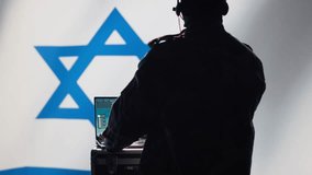 Iranian spy in intelligence agency control room uses military tech to identify threats during Arab Israeli conflict. Mossad secret agent uses software to do war covert operations, camera A - Powered by Shutterstock - Get 15% off with code: PIKWIZARD15