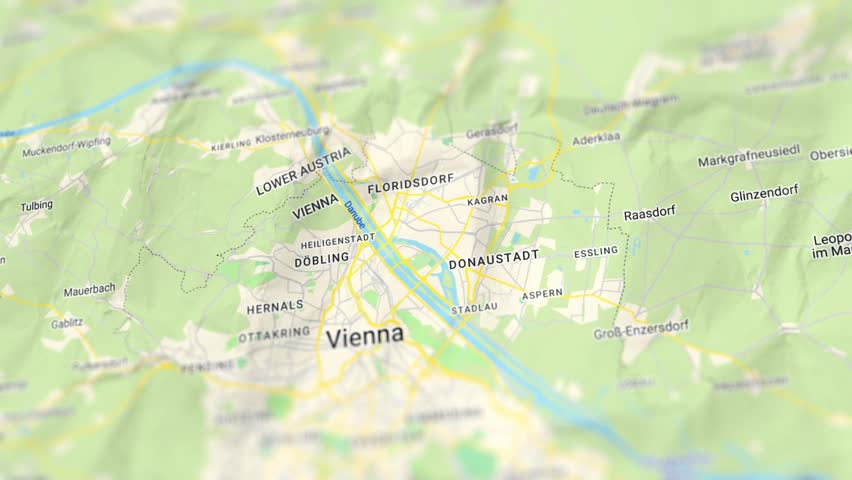 Vienna Capital of Austria Paper Map, Slider Shot, 1 July 2024, Ukraine