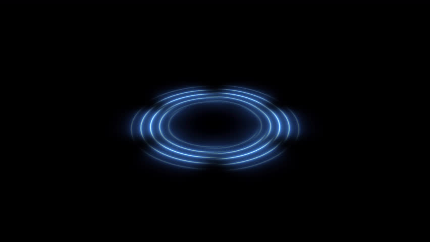 Radio wave signal. Colors award background waves animation come from center. Bright neon lights motion for glamour concept. Neon Wave 4K Animation. Neon circle radio waves looping. Alpha Channel.