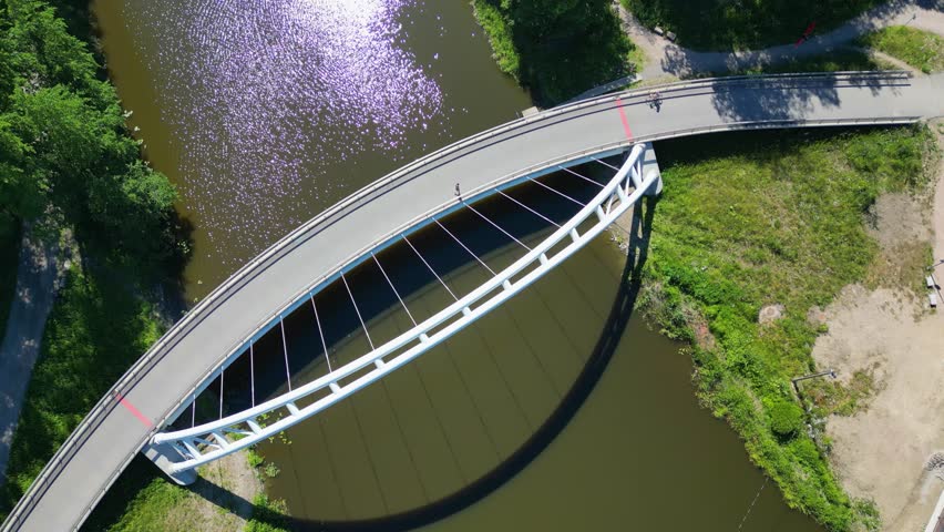 The Viikinmäki Pedestrian and Cycling Bridge is Located in the Viikki Area, Helsinki, Near Viikki Market