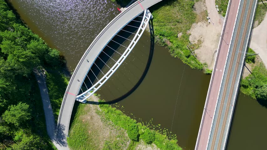 The Viikinmäki Pedestrian and Cycling Bridge is Located in the Viikki Area, Helsinki, Near Viikki Market