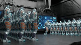 Dancing robot squad leader, Space Guard soldiers with a bouquet of flowers, 3d rendering - Powered by Shutterstock - Get 15% off with code: PIKWIZARD15