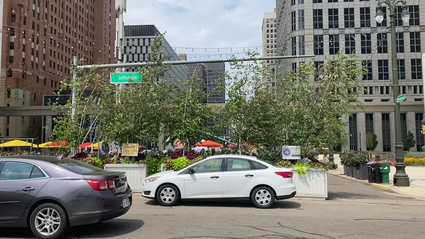 Driving Through Downtown Detroit, MI