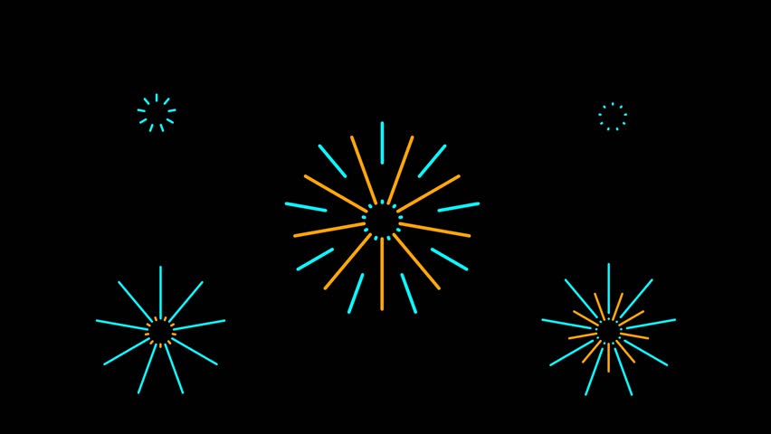 Firework animation line shape blast explosion video, black beckground video, exploding, horizontal, new year, sparks, explosion, firework, celebration, anniversary, fire, fiesta, cut out, effec 4k.mp4
