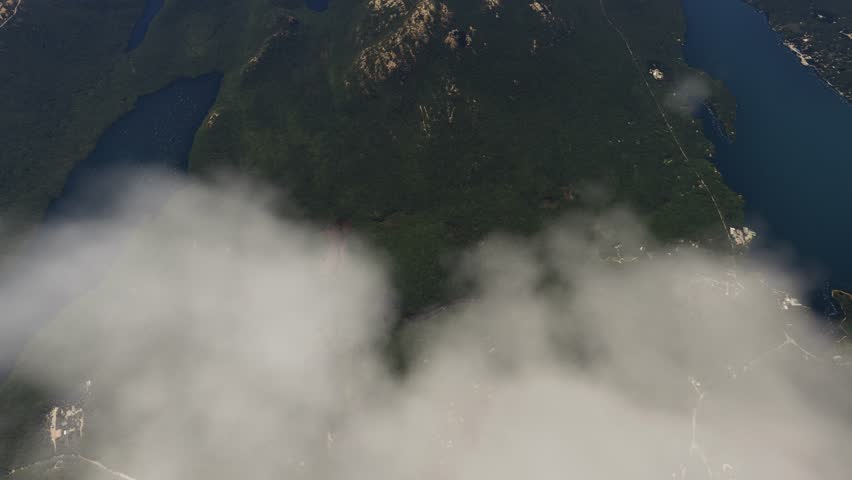 3D - Top aerial view Acadia National Park in Maine. United States