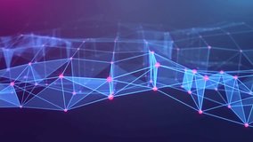 Technology abstract Background loopable animation, futuristic digital design,wire frame Block Shape line connecting with dot,communication network concept - Powered by Shutterstock - Get 15% off with code: PIKWIZARD15