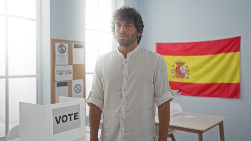 Young hispanic man wearing shirt standing in spanish electoral college, shouting and yelling with crazy anger and frustration, annoyed and furious