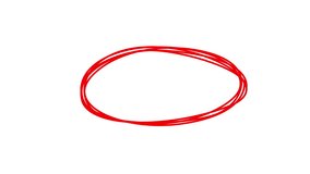 Oval frame hand drawing, round selection, circle drawing animation. Irregular circle drawing. Red color line. - Powered by Shutterstock - Get 15% off with code: PIKWIZARD15