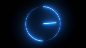 Clock icon neon light 24 hour day fast speed. Bright clock neon animation. - Powered by Shutterstock - Get 15% off with code: PIKWIZARD15