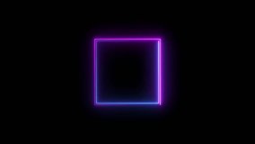 Abstract glowing neon frame rectangle icon animation background. - Powered by Shutterstock - Get 15% off with code: PIKWIZARD15