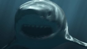 Great White Shark (Megalodon) Attack. Realistic 3d animation, 4K Ultra HD 3840x2160 - Powered by Shutterstock - Get 15% off with code: PIKWIZARD15