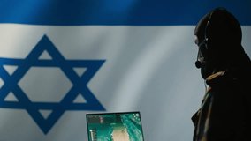 Iranian spy in intelligence agency control room uses military tech to identify threats during Arab Israeli conflict. Mossad secret agent uses software to do war covert operations, camera B - Powered by Shutterstock - Get 15% off with code: PIKWIZARD15