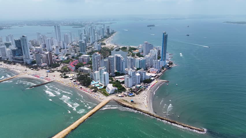 Cartagena De India Skyline At Cartagena De India Bolivar Colombia. Maritime Cartagena De India Bolivar. Industry Landscape Company Building Beautiful. Industry Urban Company Building Enterprise Town.