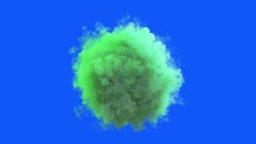 Fluffy round shape mint color on Chromakey. Graphic design element for an Eco Project. To Describe, Title and Identify key Aspects of Environmental Project. 30 FPS Full HD. Alpha. 3D Illustration - Powered by Shutterstock - Get 15% off with code: PIKWIZARD15