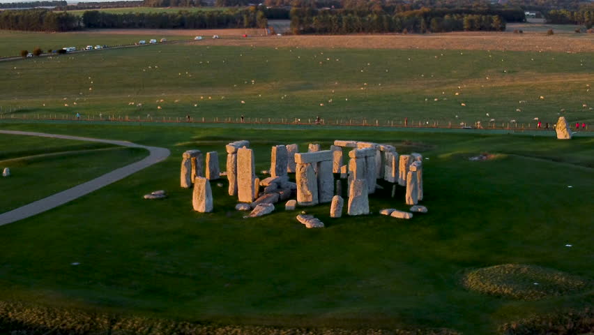 Aerial View of the prehistoric megaliths of Stonehenge