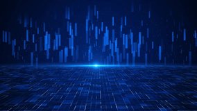 Digital Sci-Fi Deep cyber stage waves technology cyber lines background tech HUD hologram grid video podium. Product corporate promotion. science, stage frame, platform news studio. 3D Illustration - Powered by Shutterstock - Get 15% off with code: PIKWIZARD15