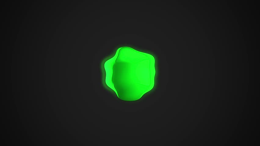 3d green liquid morphing ball sphere balloon render logo place background copy space intro titles animation backdrop 