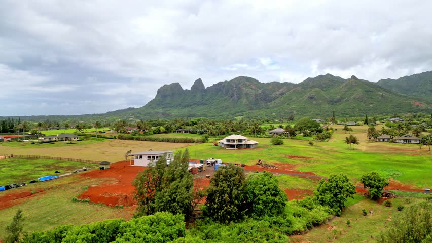 Majestic View of the Sleeping Giant Mountain in Kauai, Hawaii
