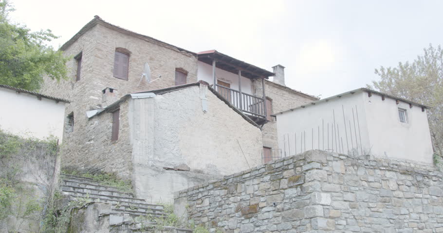 traditional greek village on mountains