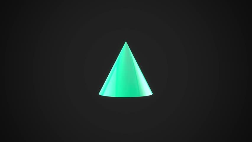 teal cyan cone icon  3d render rectangle rotated minimalist animation abstract on white background copy space motion graphic for titles and presentations backdrop