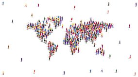 world map icon or  World Population  day concept.11th July. large group of people form to create shape world map. 4K Video animation. - Powered by Shutterstock - Get 15% off with code: PIKWIZARD15