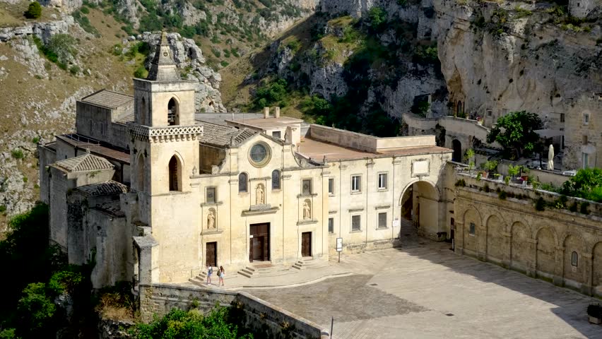 St Pietro Square, Piazza San Pietro Caveoso, in the ancient city of Matera, Basilicata, Italy.